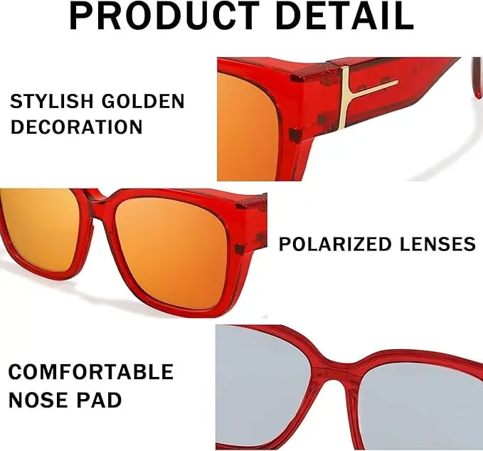 Gafas de sol polarizadas de espejo que se ajustan sobre las gafas para hombres y mujeres para conducir