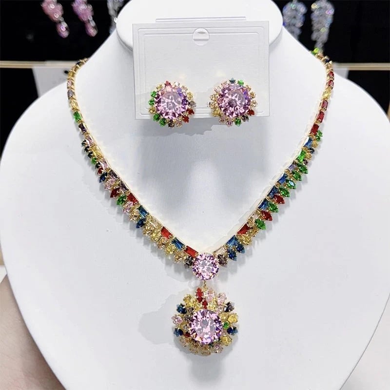 💎Limited Time 48% Off! ✨ Sparkling Zircon Necklace & Earrings Set – Elegant, Timeless, Ready for Gifting ✨