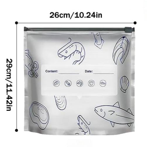 Reusable thickened upright aluminum foil sealing storage bags with labels