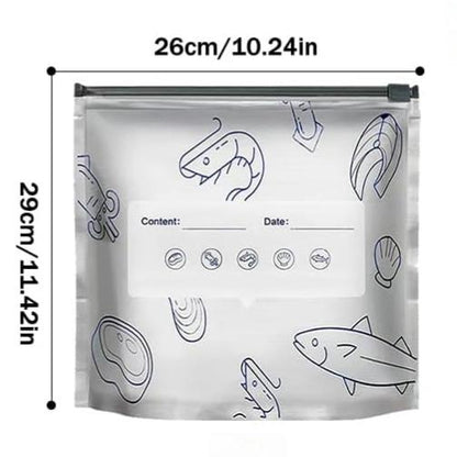 Reusable thickened upright aluminum foil sealing storage bags with labels