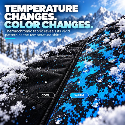 ❄️ Thermochromic Color-Changing Winter Jacket – Temperature-Reactive Ski & Snowboard Coat