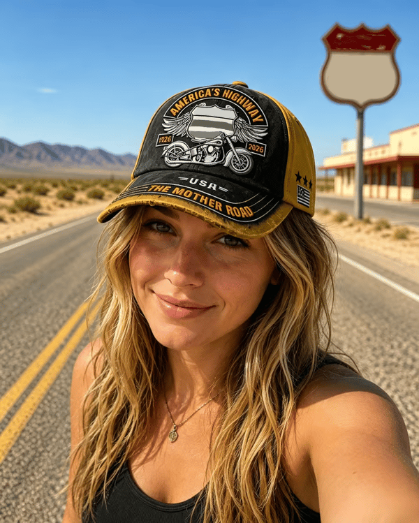 🏍️Gorra de béisbol informal con estampado artístico del centenario de Retro EE. UU.