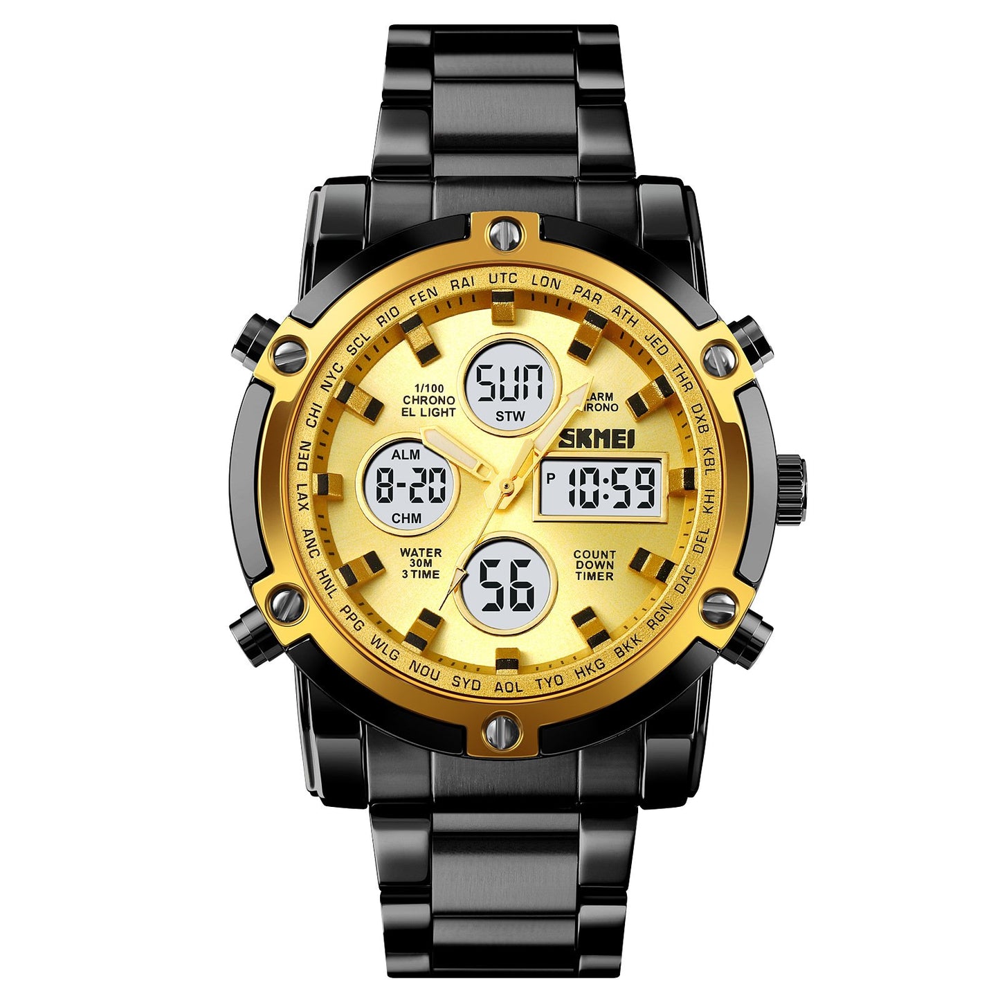 Waterproof Military Watch for Men – Analog-Digital, Stainless Steel & Shock-Resistant 🛡️