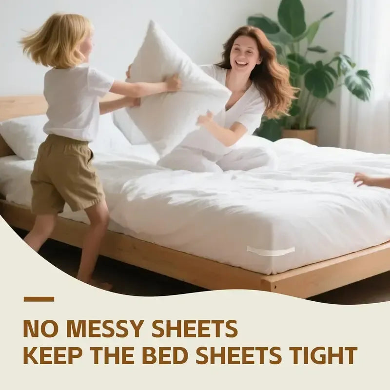 😴Secure Fit Sheet Holders – Wrinkle-Free. Slip-Free Bed