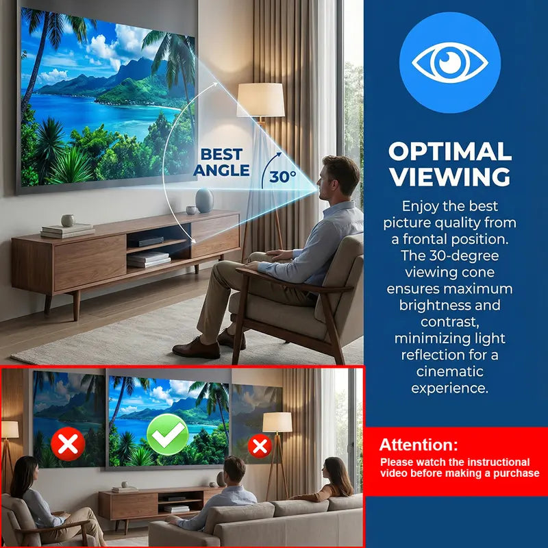 4K UHD Anti-Light Foldable Portable Projector Screen