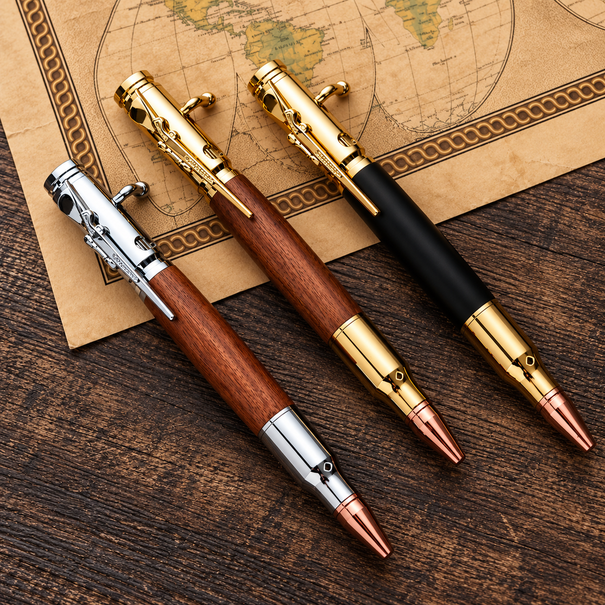 🖊100% Handmade Bolt Action Wooden Bullet PenTM | Crafted From Real Wood & Bullet Casing