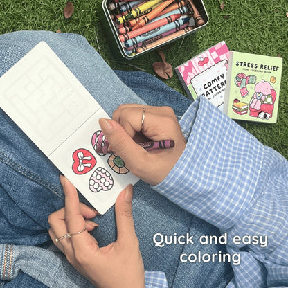 🎨 Mini Coloring Book – Stress Relief, Food & Drink & Comfy Patterns