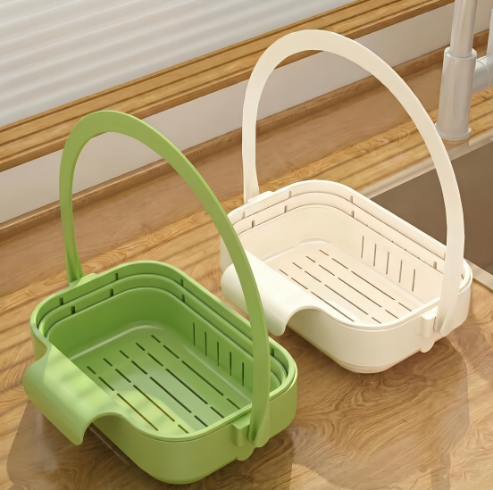 Cesta de drenaje plegable para colgar en el fregadero de la cocina