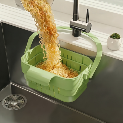 Cesta de drenaje plegable para colgar en el fregadero de la cocina