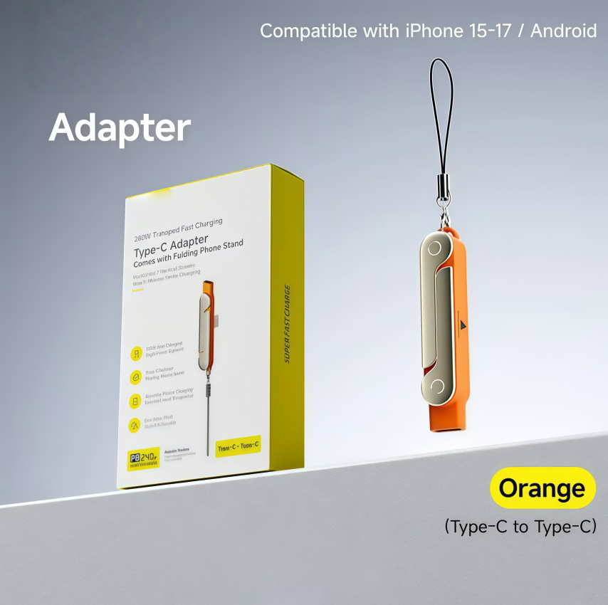Cable de carga 2 en 1 desmontable con SuperCharge de 240 W y soporte invisible giratorio de 360°