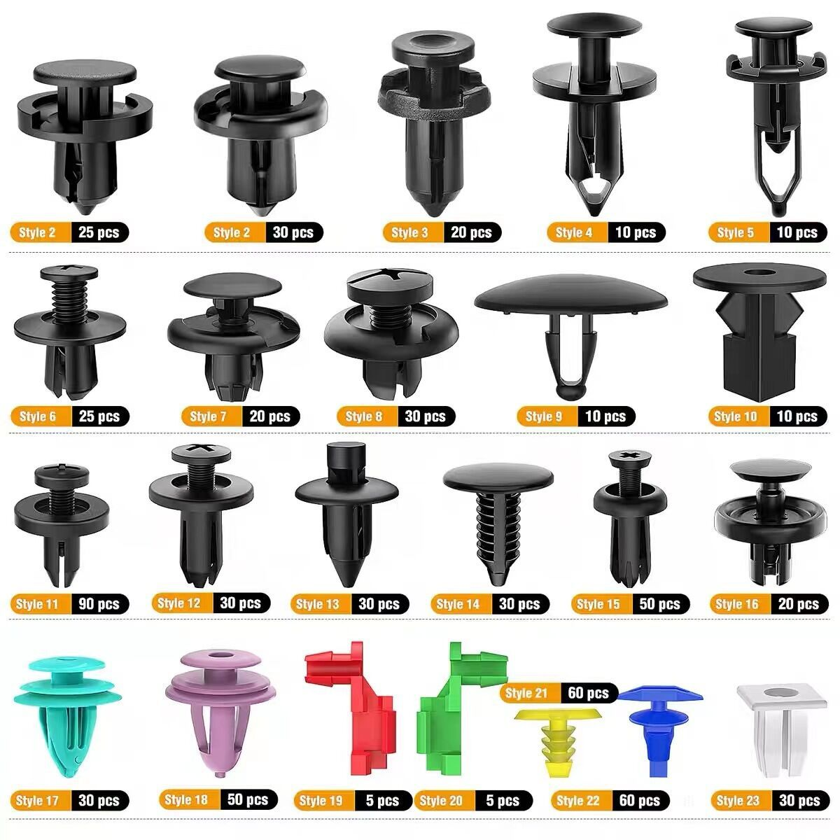 Expansion Screw Clips Set for Automobiles Mudguard Leaf Plates Door Panel Clips(100 PCS)