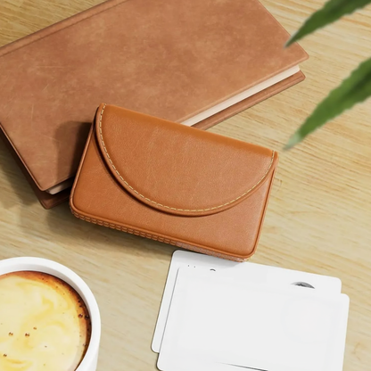 💼 PU Leather Business Card Holder – Slim Magnetic Name Card Case
