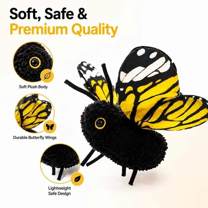🦋 Fluttering Electric Butterfly Cat Toy | Interactive Moving Playmate for Indoor Kitties