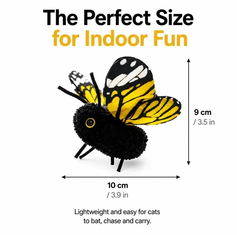 🦋 Fluttering Electric Butterfly Cat Toy | Interactive Moving Playmate for Indoor Kitties