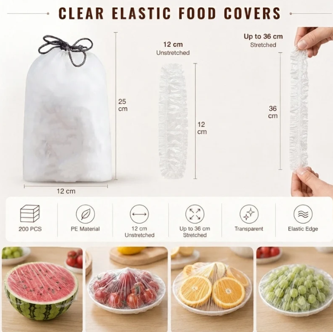 🔥100PCS Disposable Stretch Food Covers for Bowls & Plates