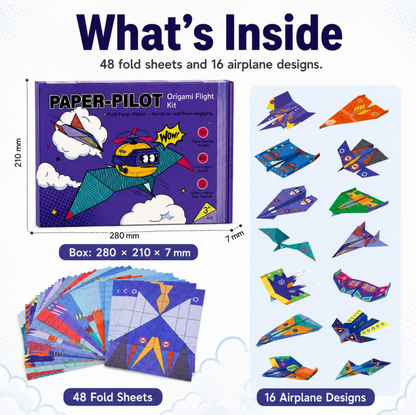 ✈️ Paper Airplane Kit for Kids – 16 Origami Flight Designs