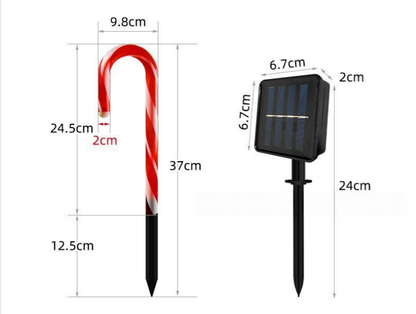 🎄Solar Candy Cane Projector Pathway Lights – Light the Way to Christmas