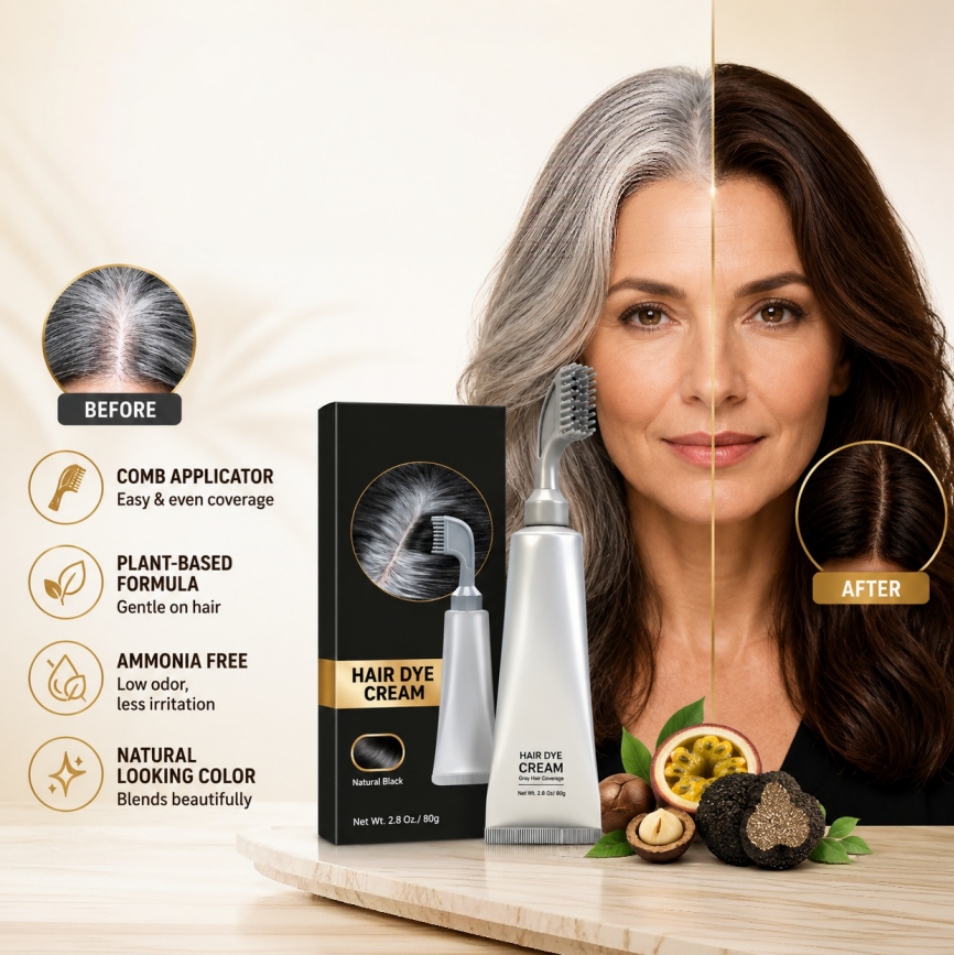 🔥Hot sell TODAY | Instant Gray Coverage Hair Dye Comb for Men & Women