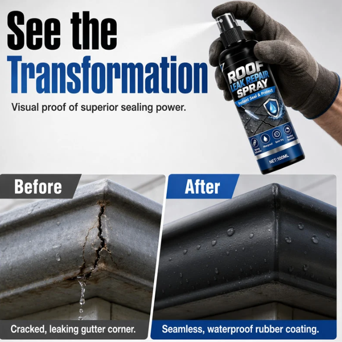 🌧️Strong Adhesion Waterproof Leak Repair Spray, One Coat Stop Leak Repair Agent Spray💪