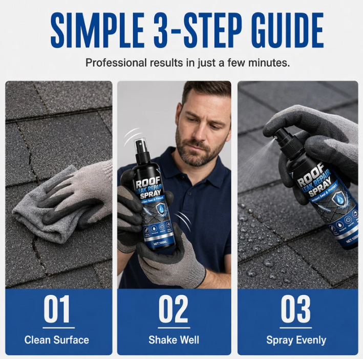 🌧️Strong Adhesion Waterproof Leak Repair Spray, One Coat Stop Leak Repair Agent Spray💪