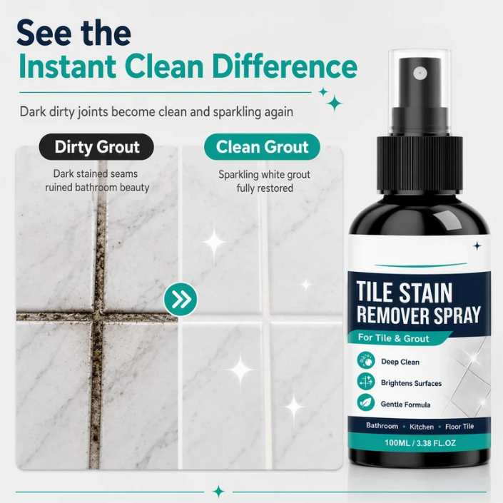 🧼Tile & Grout Cleaner Spray – For Stubborn Dirt, Stains & Discolouration