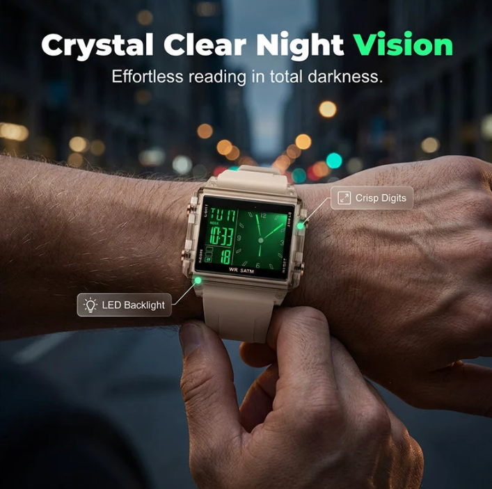 ⌚ 48% OFF NOW! 💥 Water-Resistant Transparent Digital Watch – 50M, luminous display & hybrid design – Perfect for sports & daily wear ✨