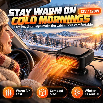 Portable Car Heater Defroster with 360-Degree Rotating Base