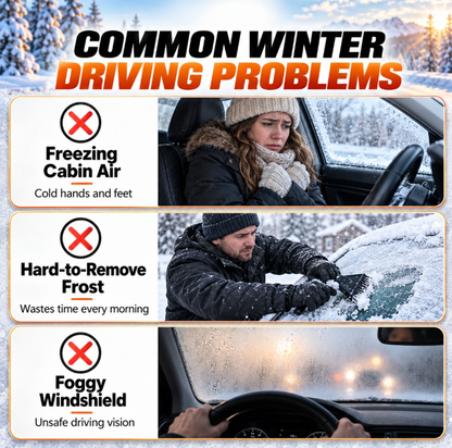 Portable Car Heater Defroster with 360-Degree Rotating Base