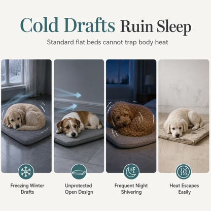 🐾50% OFF! 🛏️ Semi-Enclosed Warm Pet Sleeping Bag Bed – Windproof, Plush & Cozy Pet Bed for Cats & Small Dogs, Soft Calming Nest for Winter Naps 🌨️
