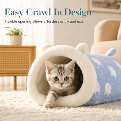 🐾50% OFF! 🛏️ Semi-Enclosed Warm Pet Sleeping Bag Bed – Windproof, Plush & Cozy Pet Bed for Cats & Small Dogs, Soft Calming Nest for Winter Naps 🌨️