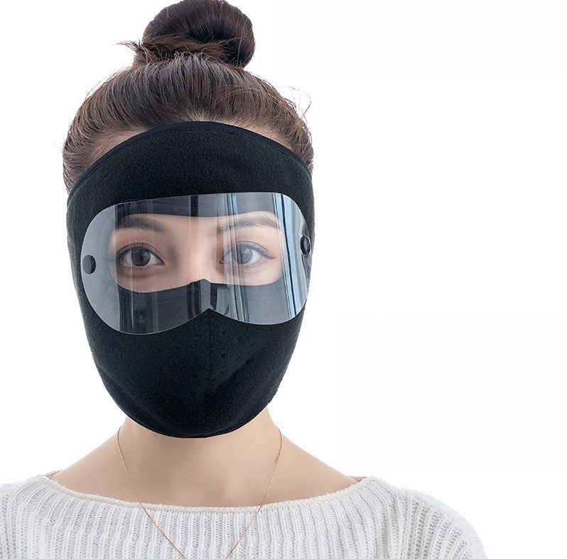 Winter Face Mask with Detachable Goggles, Windproof Thermal Fleece Lined Full Face Cover 🥽