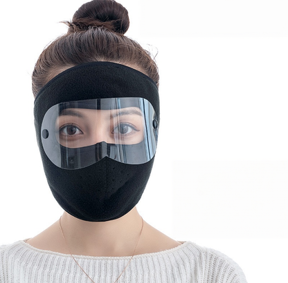 Winter Face Mask with Detachable Goggles, Windproof Thermal Fleece Lined Full Face Cover 🥽
