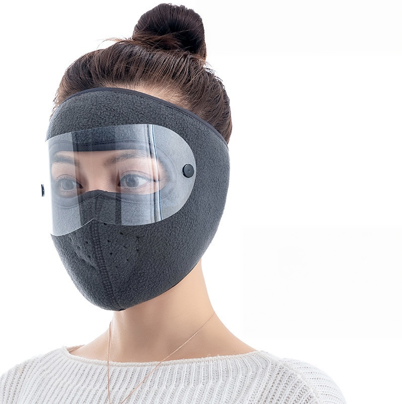 Winter Face Mask with Detachable Goggles, Windproof Thermal Fleece Lined Full Face Cover 🥽