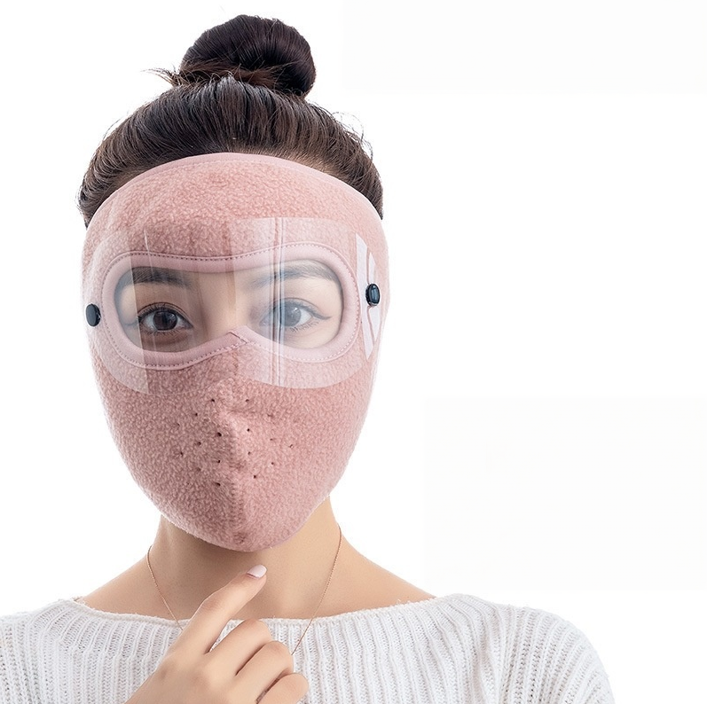 Winter Face Mask with Detachable Goggles, Windproof Thermal Fleece Lined Full Face Cover 🥽