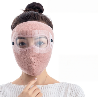 Winter Face Mask with Detachable Goggles, Windproof Thermal Fleece Lined Full Face Cover 🥽