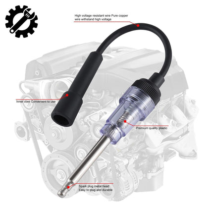 Inline Spark Plug Tester – Engine Ignition Diagnostic Tool for Cars, Motorcycles & Lawn Mowers 🚗⚡