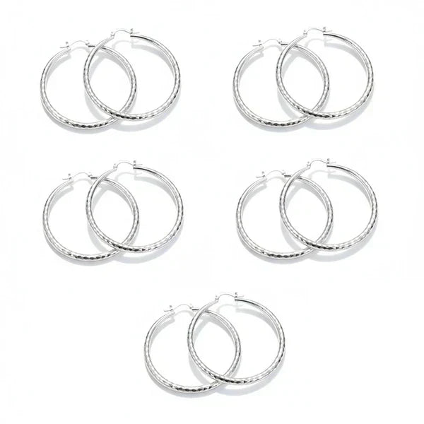 🎉BUY 1 GET 1 FREE🎁Diamond-Cut Hoop Earrings for Women – Elegant, Sparkling 💎