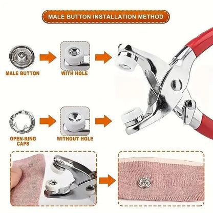 🔥50%OFF🔥100pcs Invisible Colored Metal Buckle & 1 Count Manual Pressure Pliers