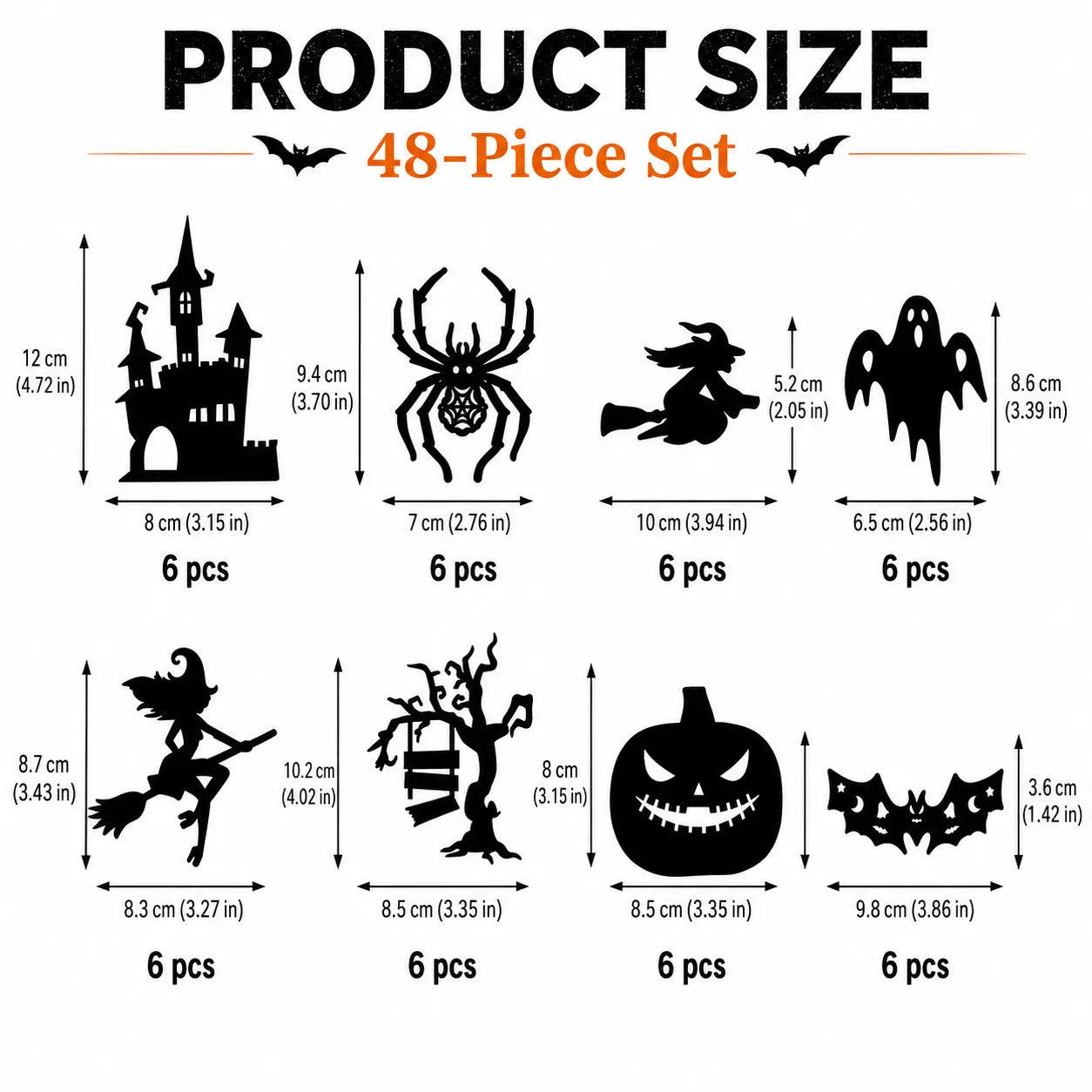 Halloween LED Silhouette Wall Light Stickers – Battery-Powered Waterproof Peel & Stick Window Decor