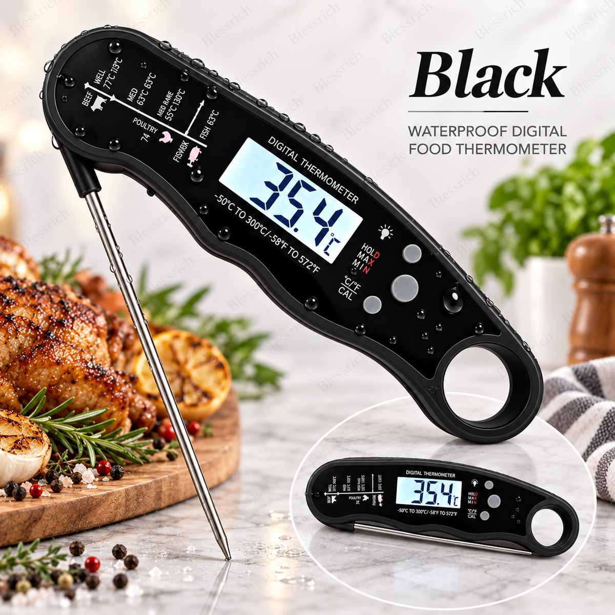 Instant-Read Digital Meat Thermometer