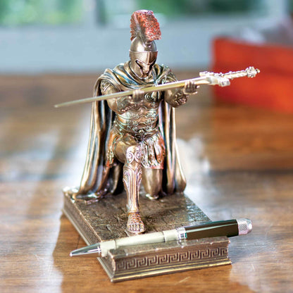 💯  🔥Greece commander statue desk decoration pen holder（15*10*6CM）