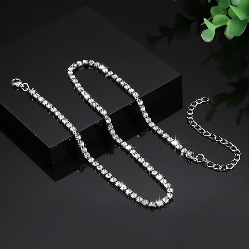 Crystal tennis necklace