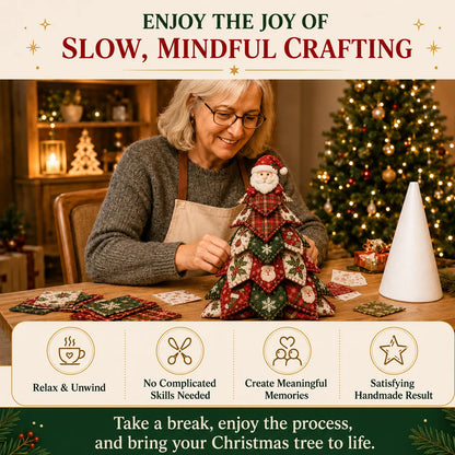🔥Limited Time Offer 50% OFF - 🎄🧵DIY Quilted Christmas Tree Kit – Handmade Fabric Holiday Tabletop Tree Decor