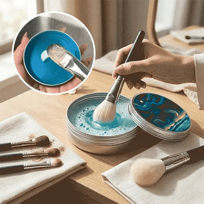 Makeup Brush Cleaner Solid With Silicone Cleaning Pad