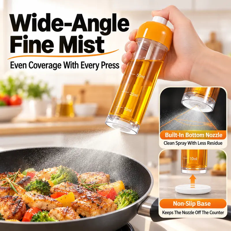 Buy 1  Get 1 Free 🧂 Refillable Cooking Oil Sprayer – Olive Oil Spray Bottle with Nozzle at the Base 🧂