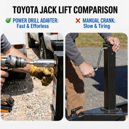 🔧 Heavy Duty Trailer Jack Drill Adapter, Fits 1-Inch Drive Shaft & 1/2-Inch Drill Socket, Ideal for RV Camper Dump Trailer