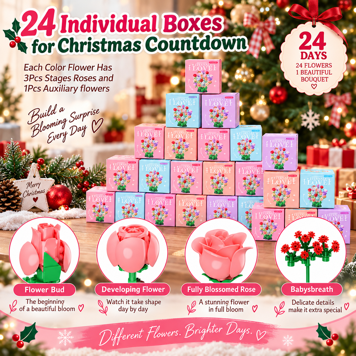 24-Day Bloom & Build Flower Advent Calendar – Build a Beautiful Bouquet by Christmas