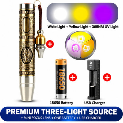 Professional 3-in-1 Gemstone Identification Flashlight