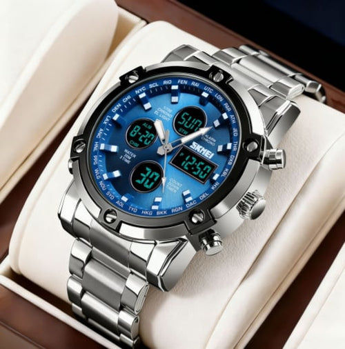 Waterproof Military Watch for Men – Analog-Digital, Stainless Steel & Shock-Resistant 🛡️