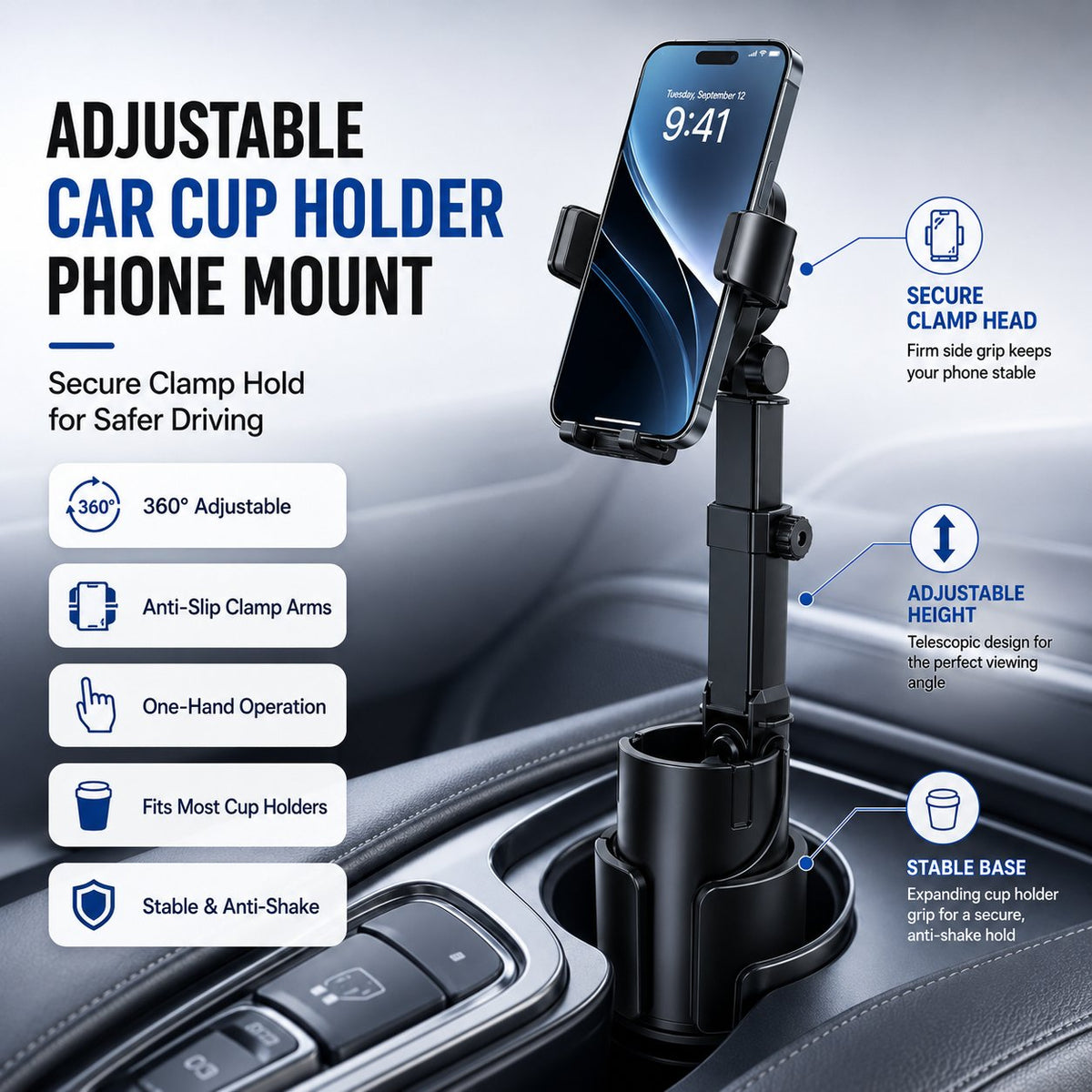 48% off | 🔥Car cup holder and phone holder